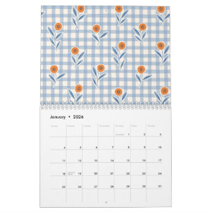 2026 Grandmillenial Pastell-Blumenkunst-Kalender Kalender