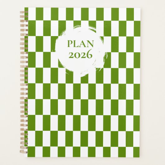 2026 Green and White Checkered Spiral  Planer (Vorderseite)