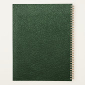 2026 Grüner goldener monogrammierter Schriftname e Planer (Rückseite)