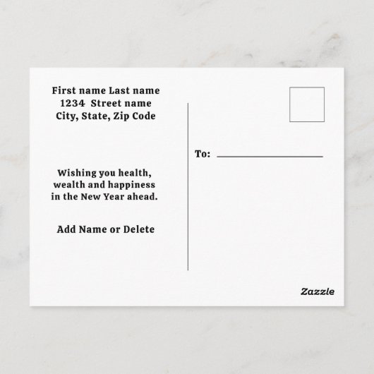 2026, gutes neues Jahr!Blauer Urlaub Frohe Weihnac Postkarte (Rückseite)