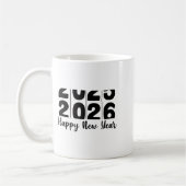 2026 Happy New Year Bold Numbers Celebration Party Kaffeetasse (Links)