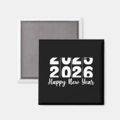 2026 Happy New Year Bold Numbers Celebration Party Magnet (Vorderseite/Rückseite)