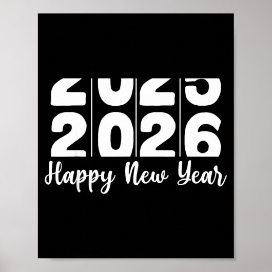 2026 Happy New Year Bold Numbers Celebration Party Poster (Vorne)