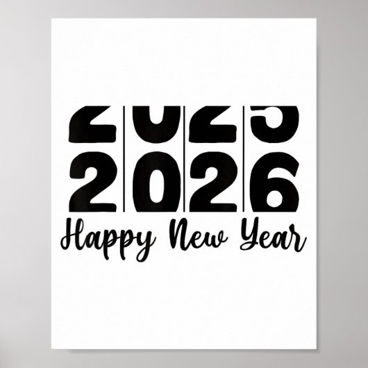 2026 Happy New Year Bold Numbers Celebration Party Poster (Vorne)