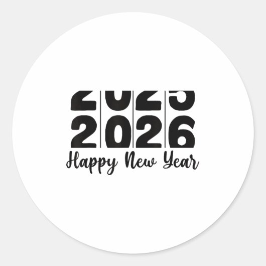 2026 Happy New Year Bold Numbers Celebration Party Runder Aufkleber (Vorderseite)