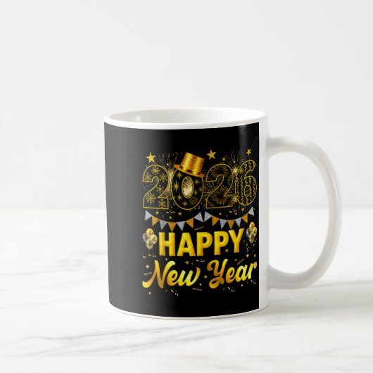 2026 Happy New Year Celebration Party Fire Work Me Kaffeetasse (Rechts)