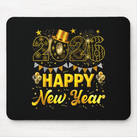2026 Happy New Year Celebration Party Fire Work Me Mousepad (Vorne)