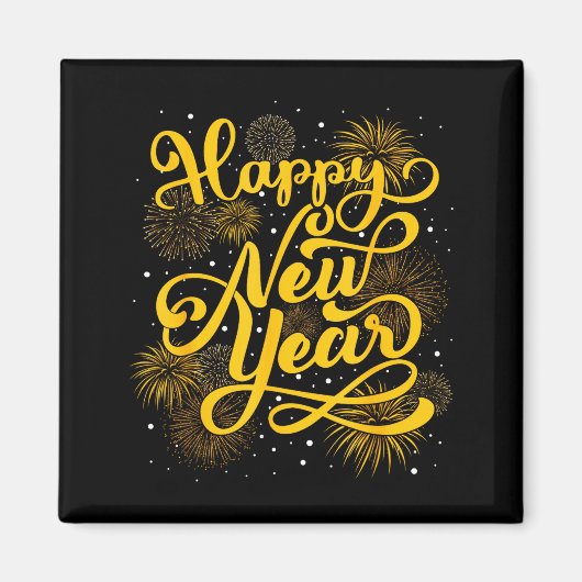2026 Happy New Year Firework New Year's Eve Party Magnet (Vorne)
