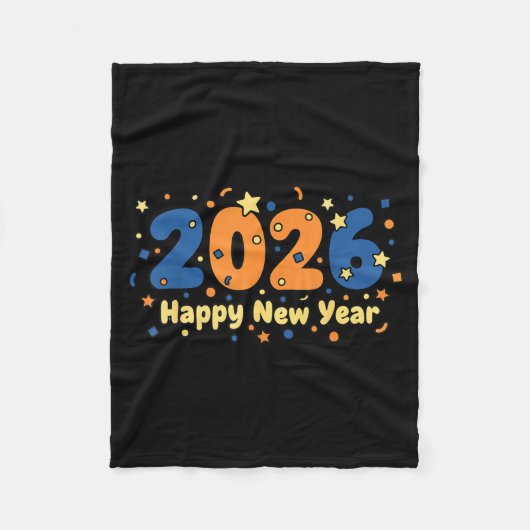 2026 Happy New Year Fireworks Celebration Fleecedecke (Vorderseite)