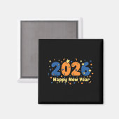 2026 Happy New Year Fireworks Celebration Magnet (Vorderseite/Rückseite)