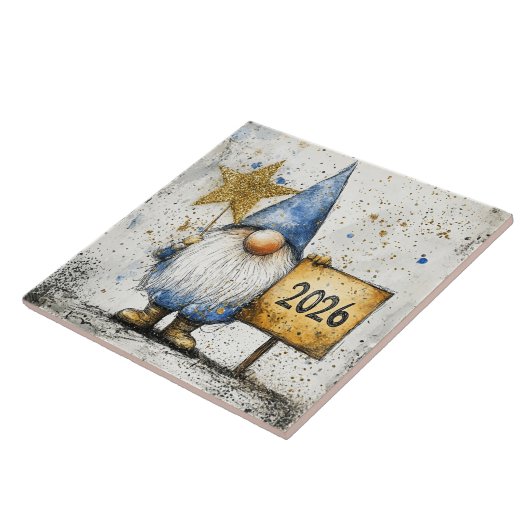 2026, Happy New Year, gnome, Fliese (Seite)