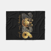 2026 Happy New Year Gold Disco Leopard Bow Coquett Fleecedecke (Vorderseite (Horizontal))