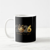 2026 Happy New Year Gold Disco Leopard Bow Coquett Kaffeetasse (Links)
