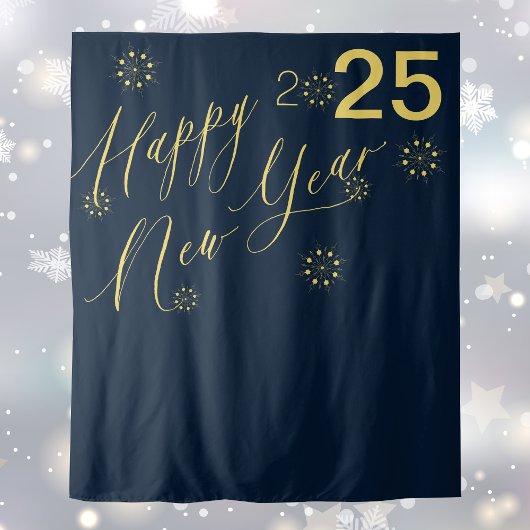 2026 Happy New Year Gold Marine Foto Stand Wandteppich