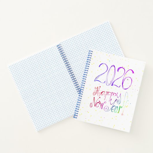 2026 happy new year handlettering Spiral Notebook Notizblock (Innenseite)