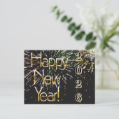 2026, Happy new year!holiday Firework Merry Christ Postkarte