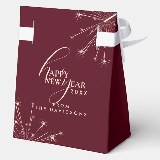 2026 Happy New Year Modern Classic Typography Geschenkschachtel (Rückseite)
