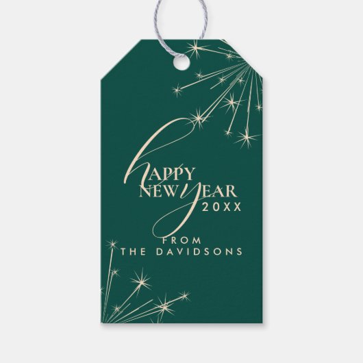 2026 Happy New Year Modern Festive Typography Geschenkanhänger (Vorderseite)