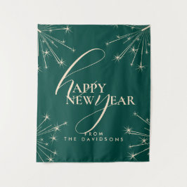 2026 Happy New Year Modern Festive Typography Wandteppich
