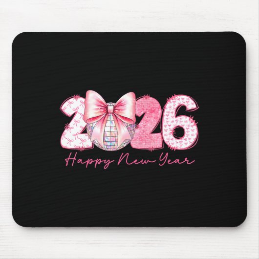 2026 Happy New Year Nk Coquette Preppy Disco Girly Mousepad (Vorne)