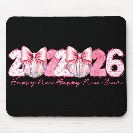 2026 Happy New Year Nk Coquette Preppy Disco Girly Mousepad (Vorne)