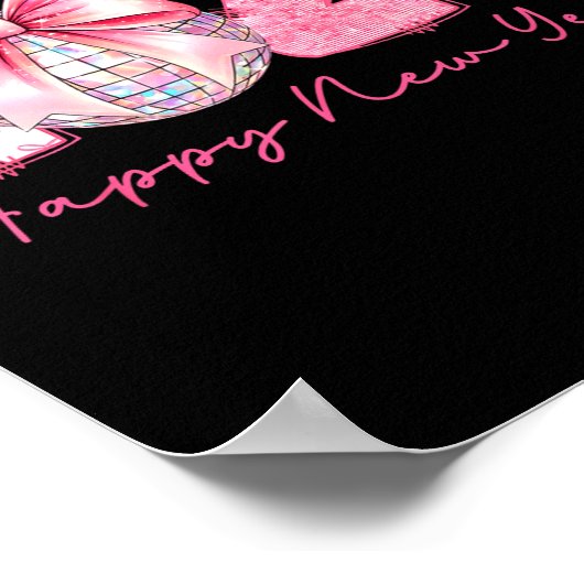 2026 Happy New Year Nk Coquette Preppy Disco Girly Poster (Ecke)