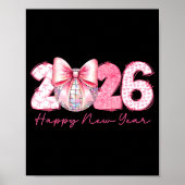 2026 Happy New Year Nk Coquette Preppy Disco Girly Poster (Vorne)