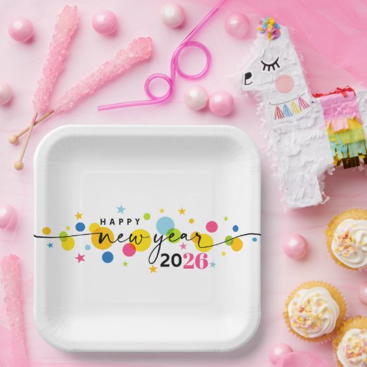 2026 Happy New Year Pappteller (Party)