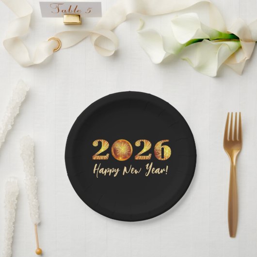 2026 Happy New Year Pappteller (Hochzeit)