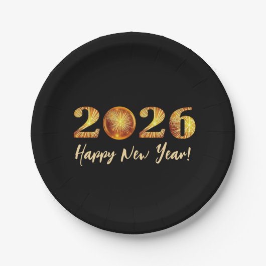 2026 Happy New Year Pappteller (Vorderseite)