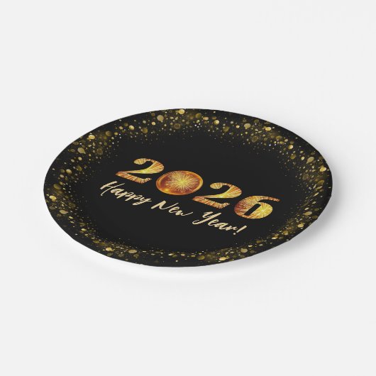 2026 Happy New Year Pappteller (Schrägansicht)