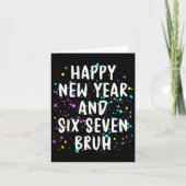 2026 Happy New Year's Eve Party Six Seven Bruh Fun Karte (Vorderseite)