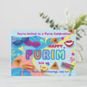 2026 Happy Purim Festival Einladung (Stehend Vorderseite)