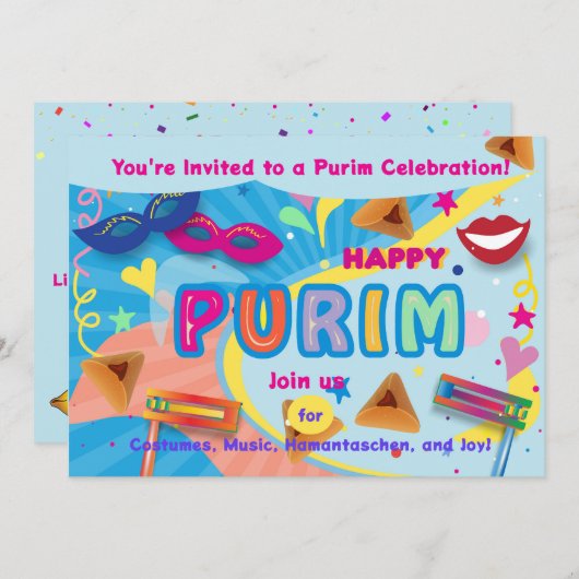 2026 Happy Purim Festival Einladung (Vorne/Hinten)