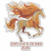 2026 Happy Year of the Horse Design Aufkleber (Vorderseite)