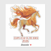 2026 Happy Year of the Horse Design Aufkleber (Blatt)