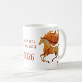 2026 Happy Year of the Horse Design Kaffeetasse (VorderseiteRechts)
