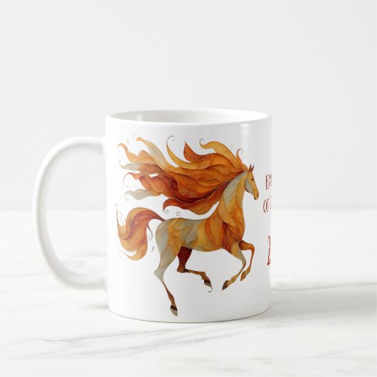 2026 Happy Year of the Horse Design Kaffeetasse (Links)