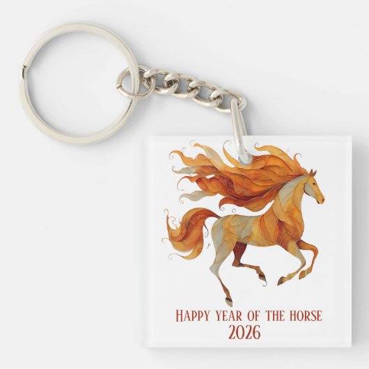 2026 Happy Year of the Horse Design Schlüsselanhänger (Vorderseite)
