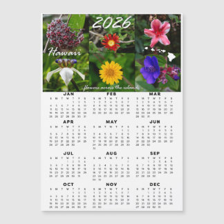 2026 Hawaiian Flower Calendar (Magnetic) Magnetkarte