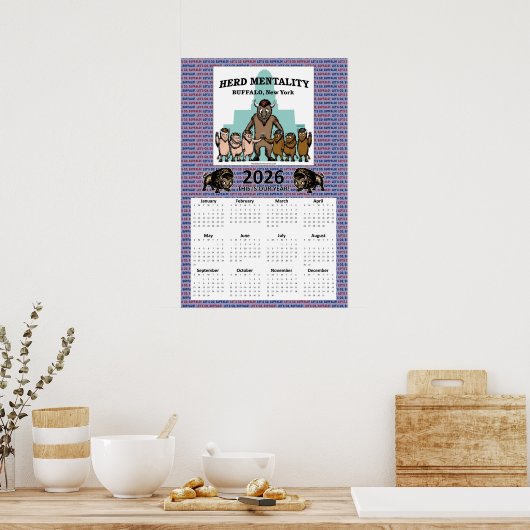 2026 Herd Mentality Kalender (18 x 27) Poster (Küche)