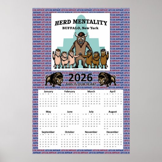 2026 Herdenmentalität-Kalender (18 x 27) Poster (Vorne)