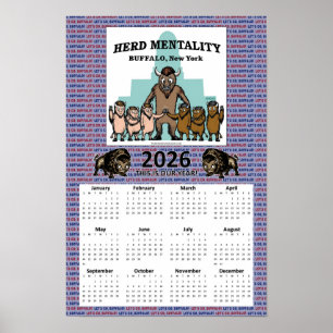 2026 Herdenmentalitäts-Kalender (12 x 18) Poster