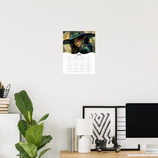2026 Hexenvolljähriger Mauerkalender Poster (Heimbüro)