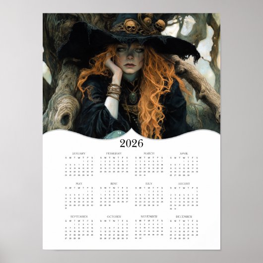 2026 Hexenvolljähriger Mauerkalender Poster (Vorne)