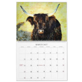 2026 Highland Cow Cattle Cute Watercolor Paintings Kalender (Mär 2027)
