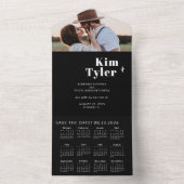 2026 Hochzeitkalender Foto einzigartiges rett Datu All In One Einladung (Innen)