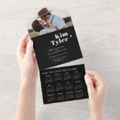 2026 Hochzeitkalender Foto einzigartiges rett Datu All In One Einladung (Abreißtisch)