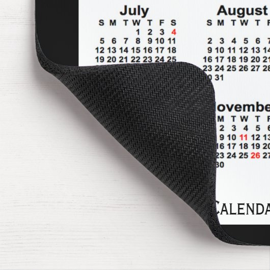 2026 Holiday Two Tone Black Calendar von Janz Mousepad (Ecke)
