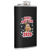 2026 Horse Zodiac Sign New Year Celebration.  Flachmann (Rechts)